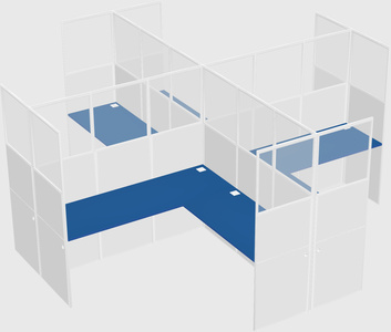 Shared l-shaped cubicles