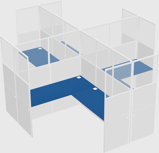 Shared l-shaped cubicles