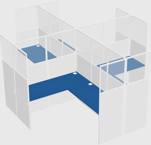 Shared l-shaped cubicles