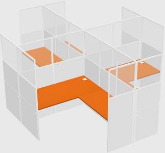 Shared l-shaped cubicles