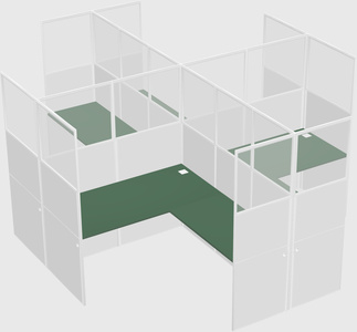 Shared l-shaped cubicles