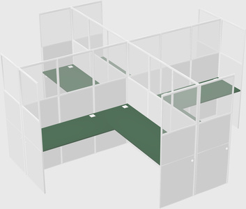Shared l-shaped cubicles
