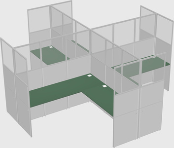 Shared l-shaped cubicles