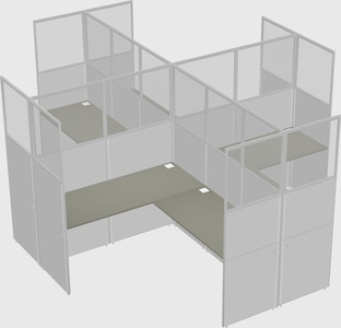 Shared l-shaped cubicles