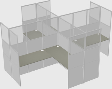 Shared l-shaped cubicles