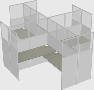 Shared l-shaped cubicles