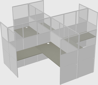 Shared l-shaped cubicles