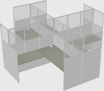 Shared l-shaped cubicles