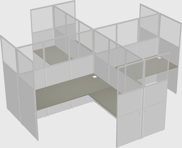 Shared l-shaped cubicles