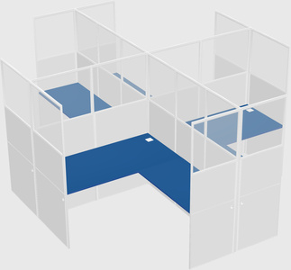 Shared l-shaped cubicles