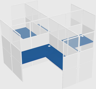 Shared l-shaped cubicles
