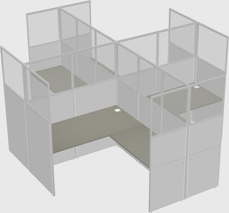 Shared l-shaped cubicles