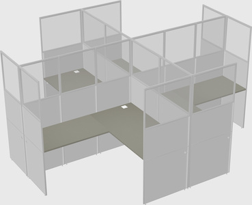 Shared l-shaped cubicles