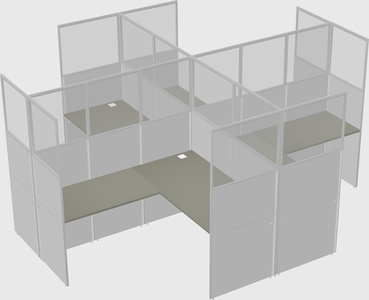 Shared l-shaped cubicles