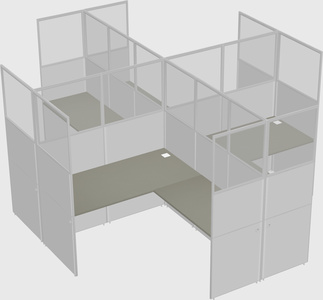 Shared l-shaped cubicles