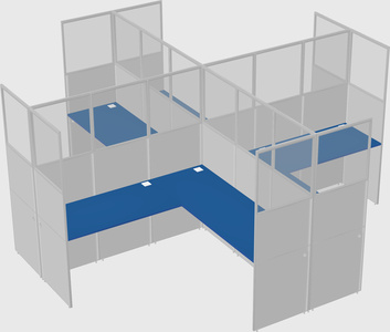 Shared l-shaped cubicles