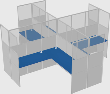 Shared l-shaped cubicles