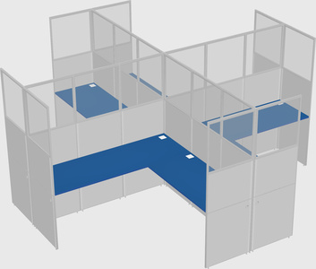 Shared l-shaped cubicles