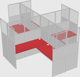 Shared l-shaped cubicles