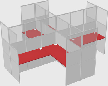Shared l-shaped cubicles