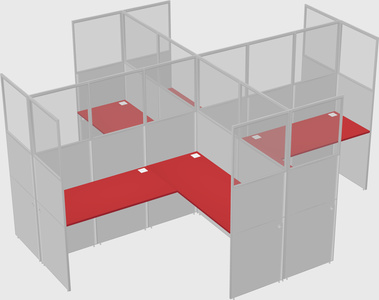 Shared l-shaped cubicles