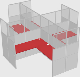 Shared l-shaped cubicles