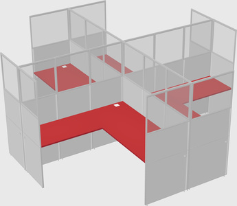 Shared l-shaped cubicles