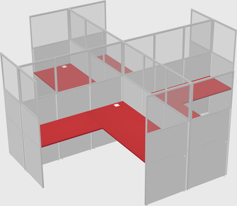Shared l-shaped cubicles