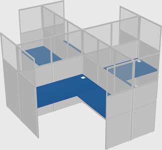 Shared l-shaped cubicles