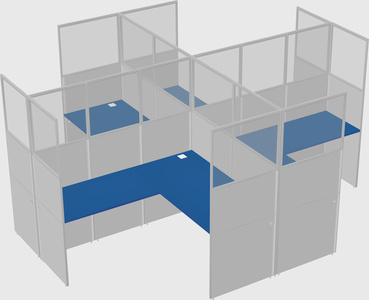 Shared l-shaped cubicles