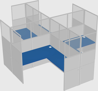 Shared l-shaped cubicles