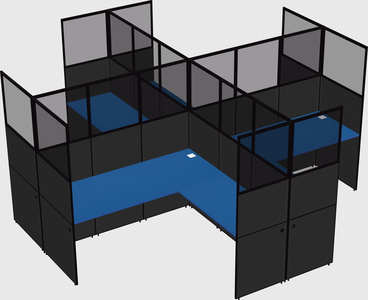 Shared l-shaped cubicles