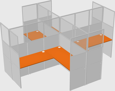 Shared l-shaped cubicles