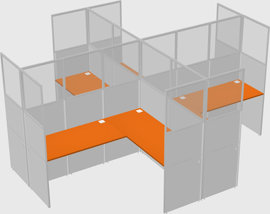 Shared l-shaped cubicles