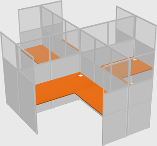 Shared l-shaped cubicles