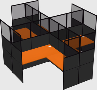 Shared l-shaped cubicles