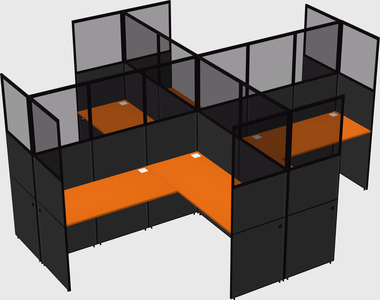 Shared l-shaped cubicles