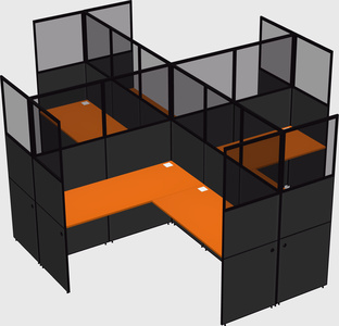 Shared l-shaped cubicles