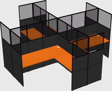 Shared l-shaped cubicles