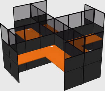 Shared l-shaped cubicles