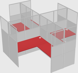 Shared l-shaped cubicles
