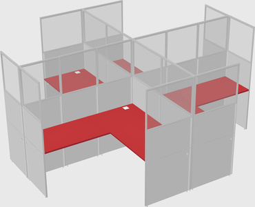 Shared l-shaped cubicles