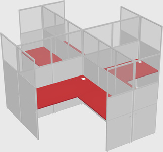 Shared l-shaped cubicles
