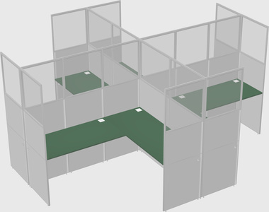 Shared l-shaped cubicles