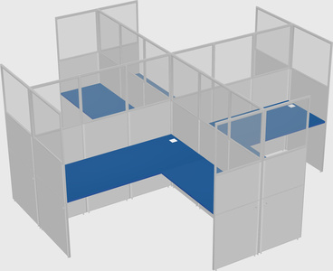 Shared l-shaped cubicles