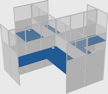 Shared l-shaped cubicles