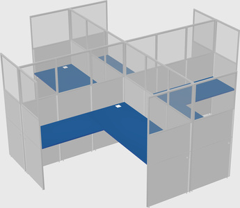Shared l-shaped cubicles