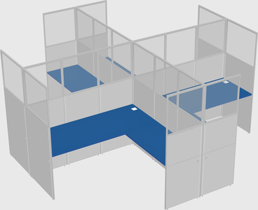 Shared l-shaped cubicles