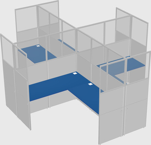 Shared l-shaped cubicles