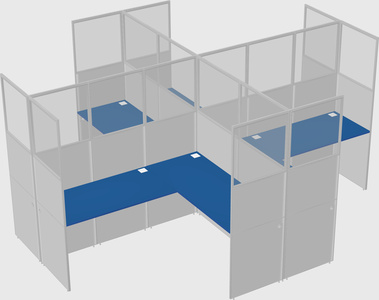 Shared l-shaped cubicles
